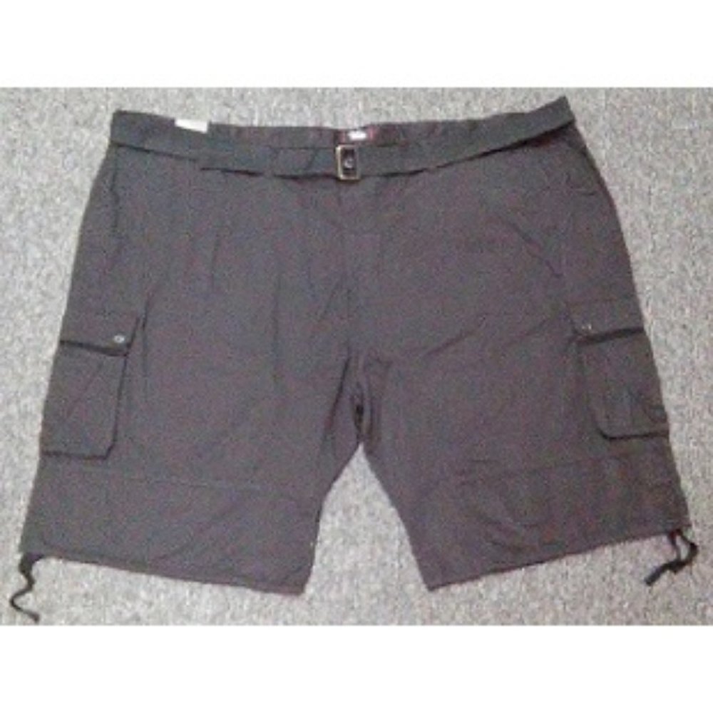 NEW! FASHION TWILL CARGO BIG MEN SHORTS WITH DRAW-STRINGS - BLACK